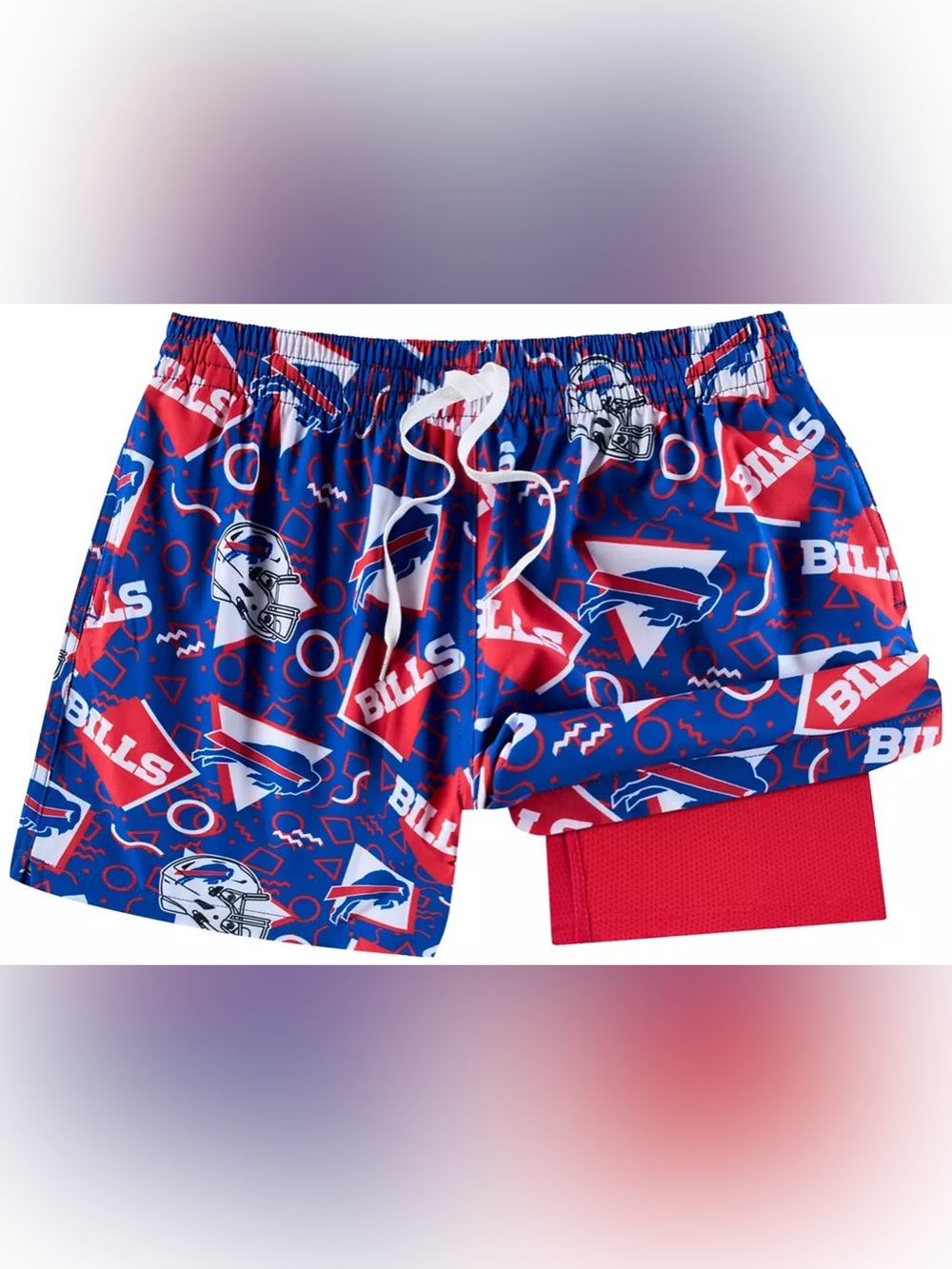 chubbies Men's Buffalo Bills Navy Game Day Swim Trunks Size Large